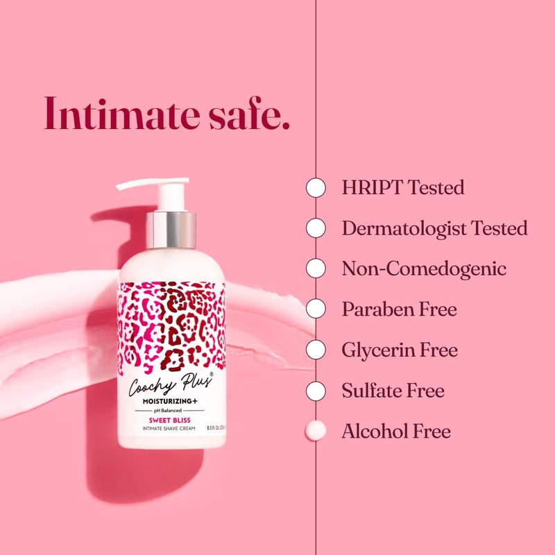 IntiMD Coochy Plus Intimate Shaving Cream - Sweet Bliss for Rash-Free Shaving, 8.5oz | Prevents Razor Burns & Bumps