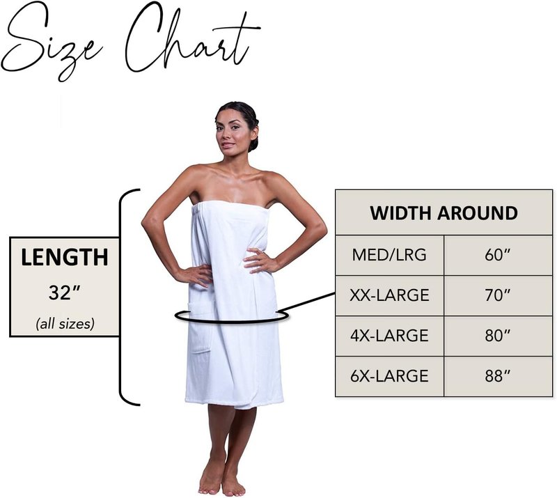 Boca Terry Women's Spa Wrap - 100% Cotton Towel Wrap for Spa, Shower & Bath | White, Medium/Large