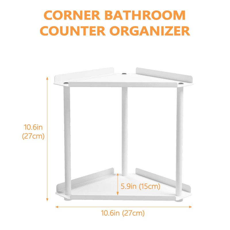 FLE Corner Bathroom Counter Organizer, Bathroom Organizer Countertop,Countertop Storage Shelf for Bath, Kitchen, Living Room, Bedroom