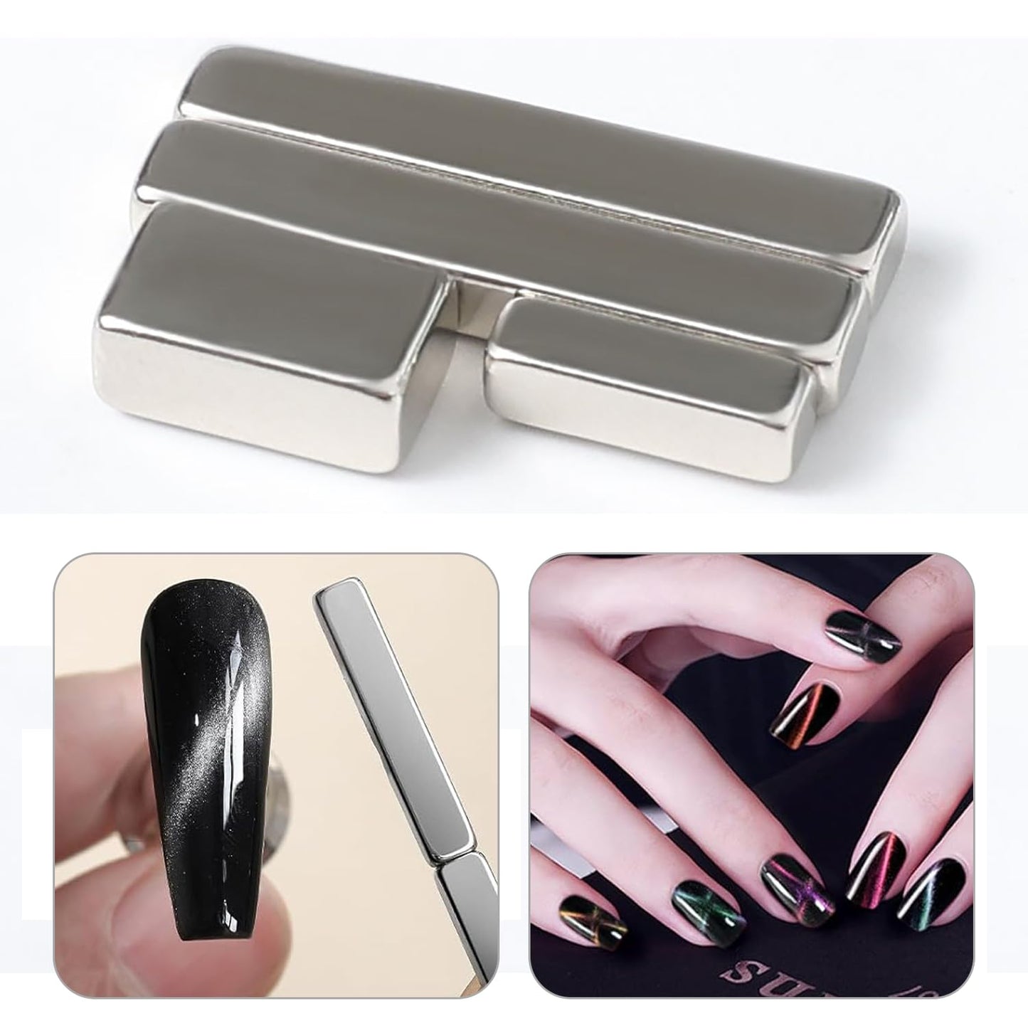 WOKOTO 5Pcs Nail Magnet For Cat Eye Nails Designs Magnet Pens Big Cylinder Magnet Stick And 4 In 1 Magnet Blocks Nail Art Tools For Nail Art Cat Eye Magnet For Nails Cat Eye Magnets For Women Nails