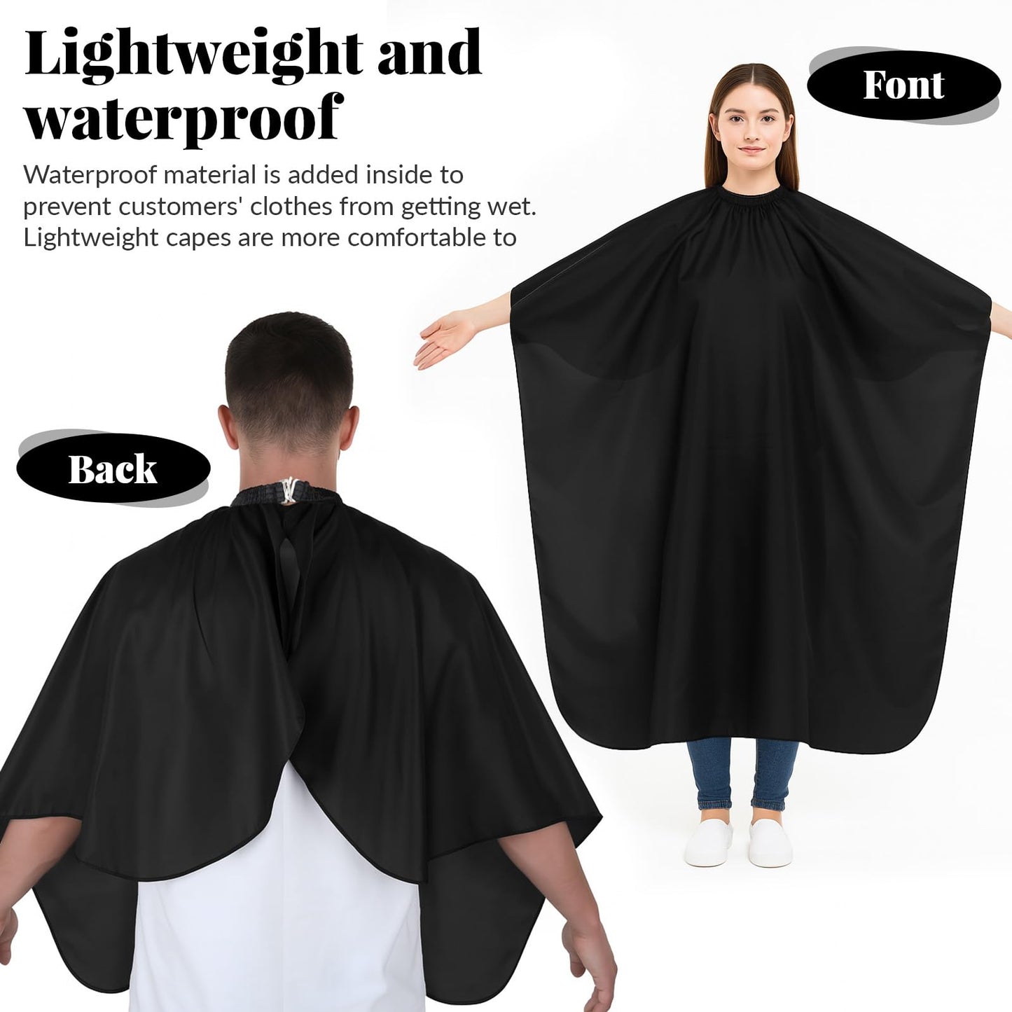 Yuanan 10 Pack Waterproof Hair Cutting Cape, 55''x 47'' Barber Capes with Adjustable Snap Professional Hair Cutting Cape Barber Salons Apron for Women, Men Professional and Home Use