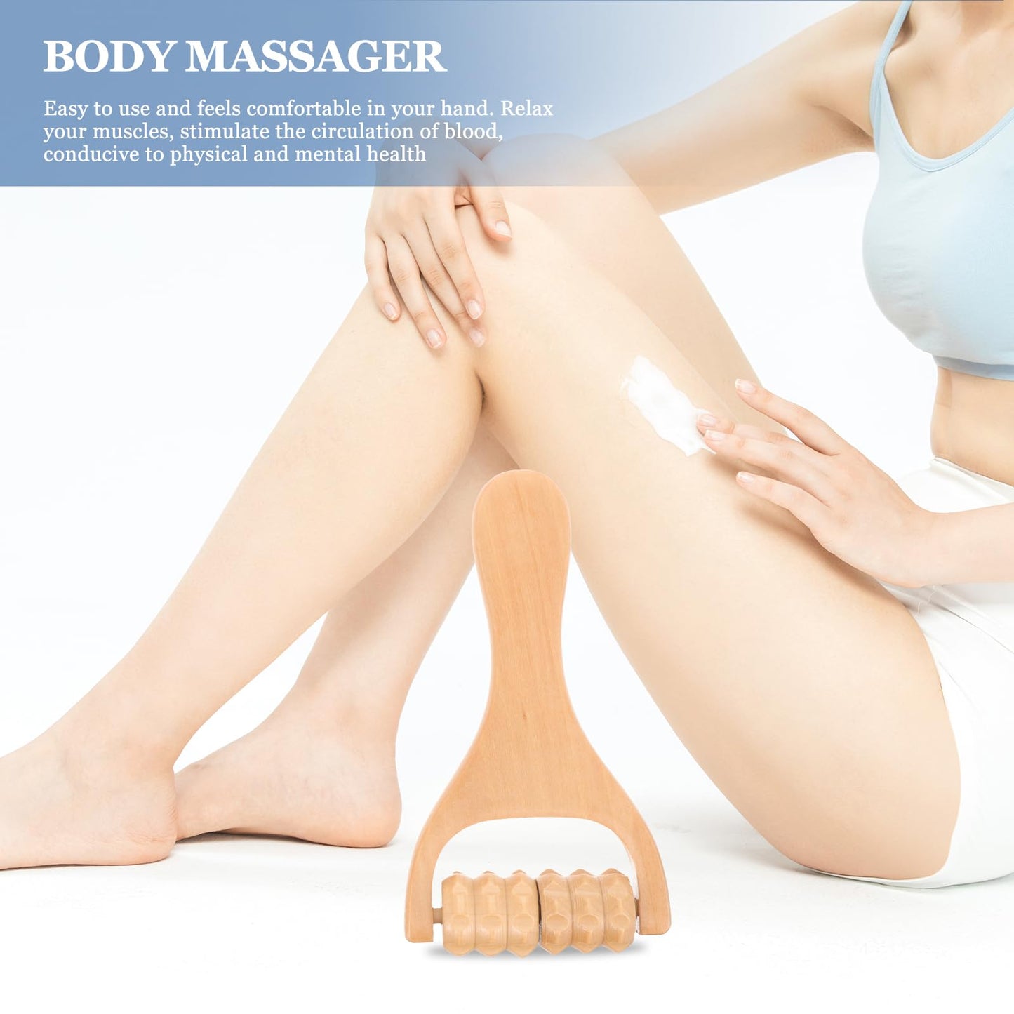 Healvian Wooden Massage Roller Tool Set for Full Body Relief Neck Shoulder Foot Leg Muscle Acupoint Therapy 2Pcs Compact Size 5.85 Inch Each