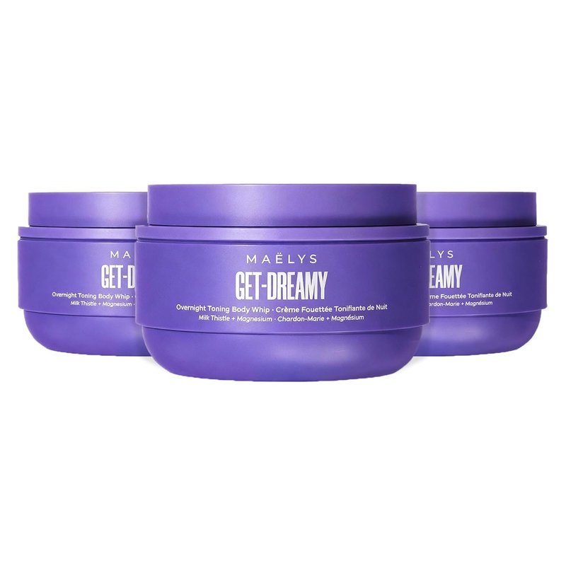 MAËLYS GET-DREAMY Overnight Toning Whip - Cellulite Cream & Skin Tightening with Milk Thistle | 3-Pack Moisturizing Body Cream