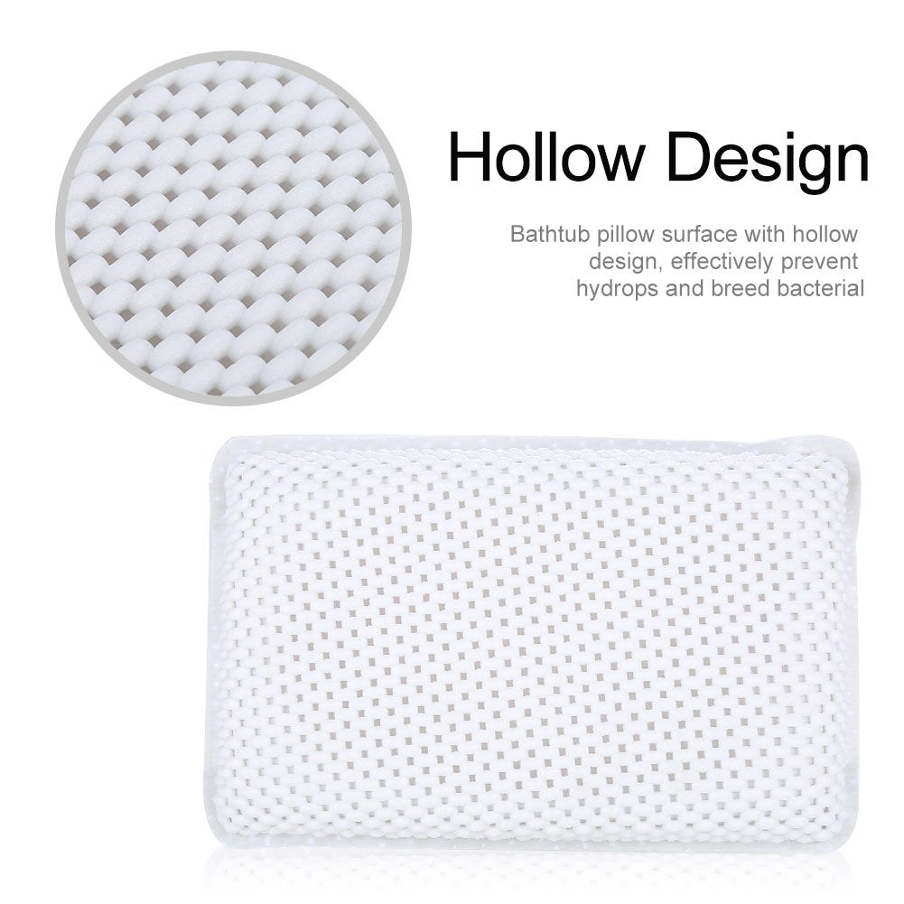 Bath Pillow Bathtub Headrest Soft Neck Support Back Foam Bath Cushion for Tailbone Pillow Pillows tub Head and Neck Bathtub Suction Waterproof Lower Back headrest spa Cup