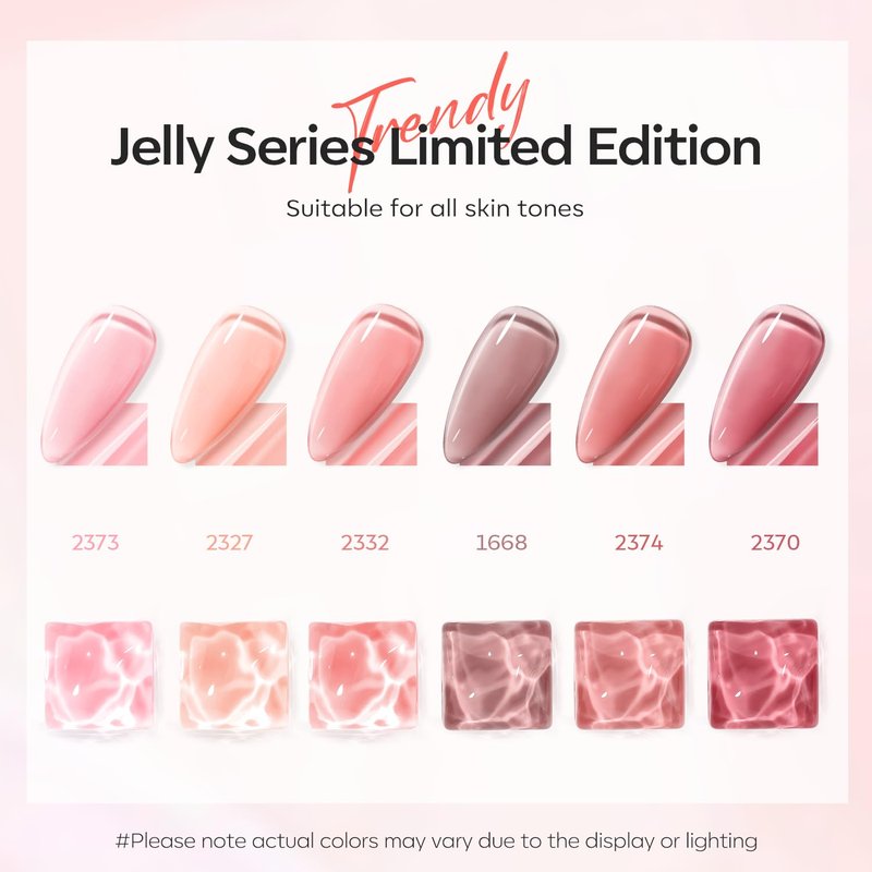 modelones Jelly Gel Nail Polish, 6 Colors Nude Gel Polish Milky White Pink Red Neutral Nail Art Design Translucent Kits Soak Off LED Nail Lamp Manicure Salon DIY Girls Women Gift