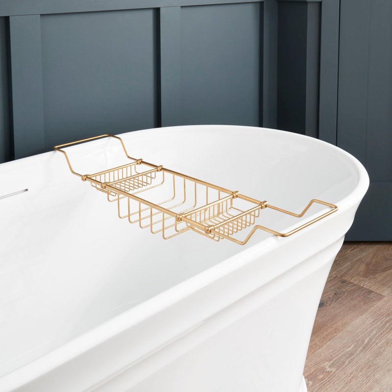 Signature Hardware 123698 Nottingham Brass Tub Caddy