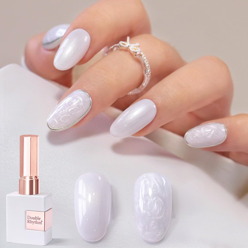 Double Rhythm 15ML Gel Nail Polish Pure Sheer Same Color Same Bottle Soak Off Gel Polish Art Manicure Salon DIY at Home for Women (Pearl White-B1139)