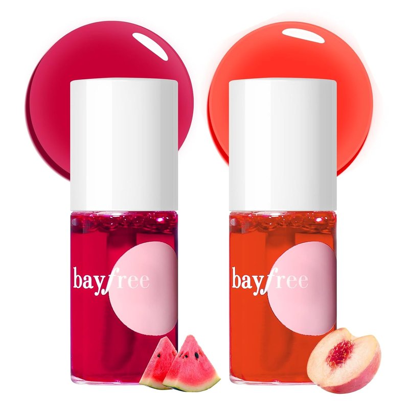 bayfree Lip Tint Stain Set, 2 PCS Korean Water Tint Lightweight Non-sticky, Waterproof Long Lasting Liquid Blush & Lip Stain, Transfer-Proof, Matte Finish Lip Color Makeup (juicy)