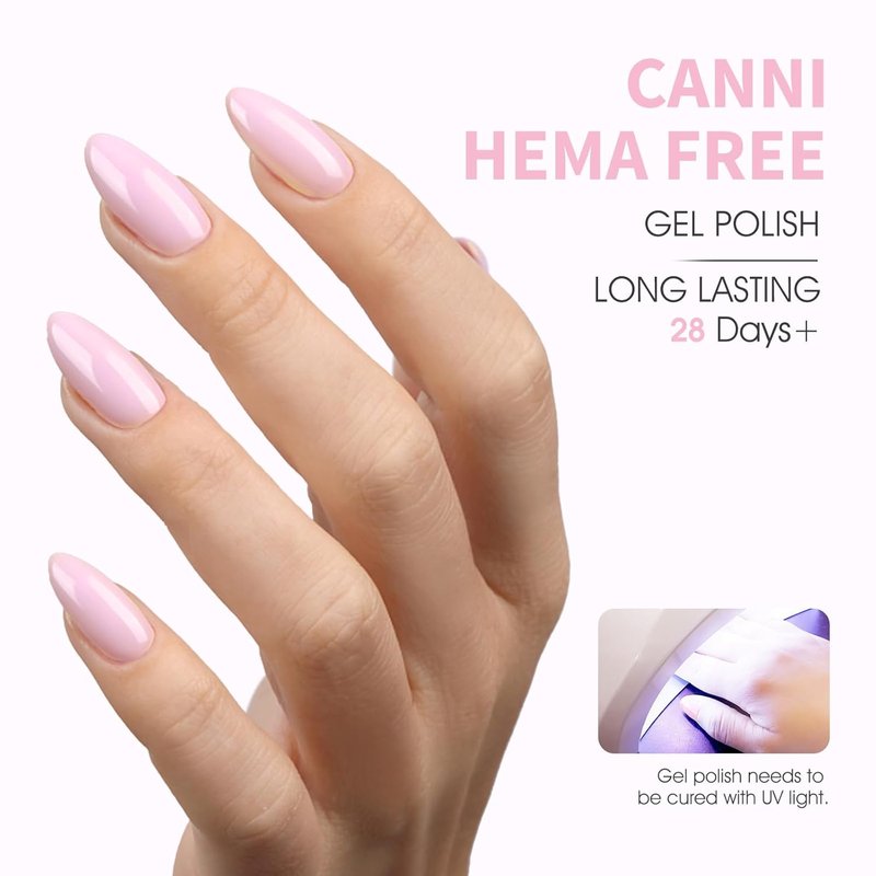 Light Pink Gel Nail Polish - High Gloss Soak Off UV Formula | 1 Pc Baby Pink for Salon & DIY Manicure