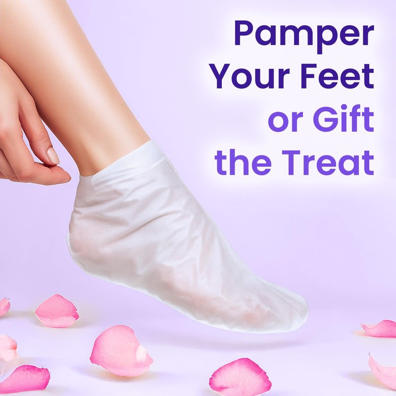 6 Pack Moisturizing Foot Mask for Dry Cracked Feet, Restoring & Hydrating Socks with Lavender, Shea Butter, Jojoba Oil & Vitamin E, Feet Mask for Women & Men Foot Care