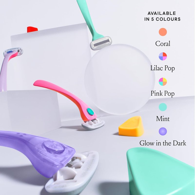 Billie Women's Razor Shave Kit - 5-Blade Razor + 2 Refills + Magnetic Holder | Moonbeam Color