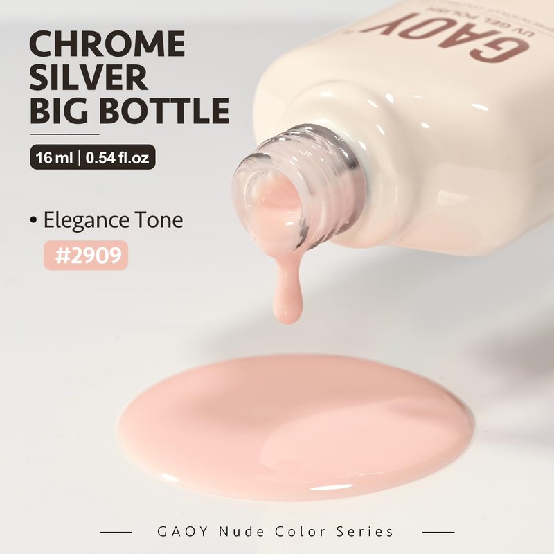 GAOY Nude Jelly Gel Nail Polish, 16ml Sheer Translucent Netural Soak Off Gel Polish, UV Light Cure for Nail Art DIY at Home, 2909 Elegance Tone