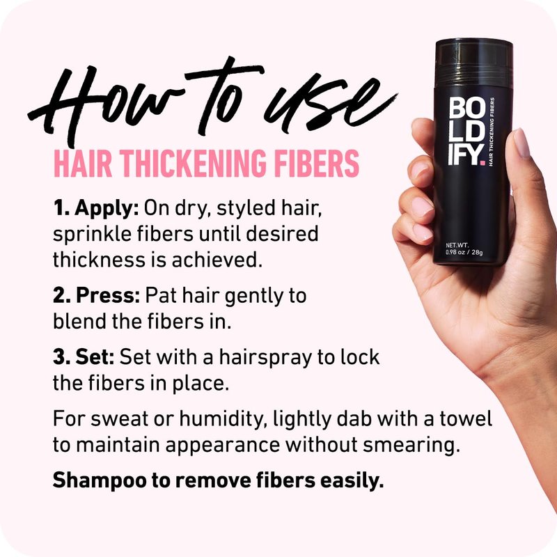 BOLDIFY Hair Fibers (28g) - Fill In Thinning and Fine Hair for an Instantly Fuller, Thicker Look - 14 Shades for Women & Men - Medium Brown