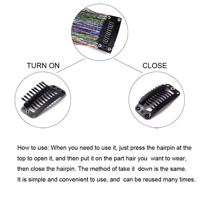 19.7 Inch Clip In Hair Fairy Tinsel Kit Clips Clip On Glitter Hair Tinsel Extensions 12 Colors