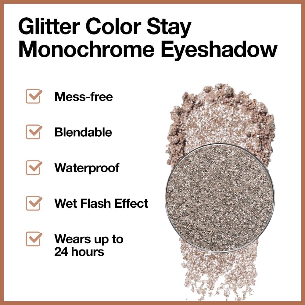 Taupe Gray Brown Monochrome Shimmer Eyeshadow Palette - Long-Lasting, Lightweight Glitter for Mature Skin