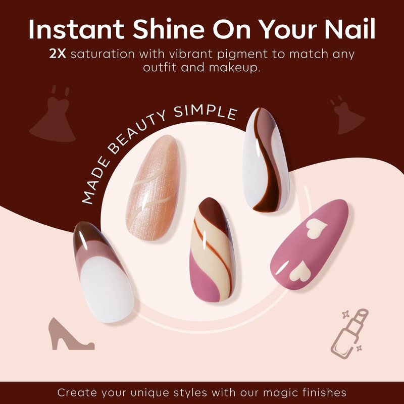 Modelones Gel Nail Polish Set - 6 Colors Nude & Brown Gel Polish Kit | Soak Off LED Starter Manicure