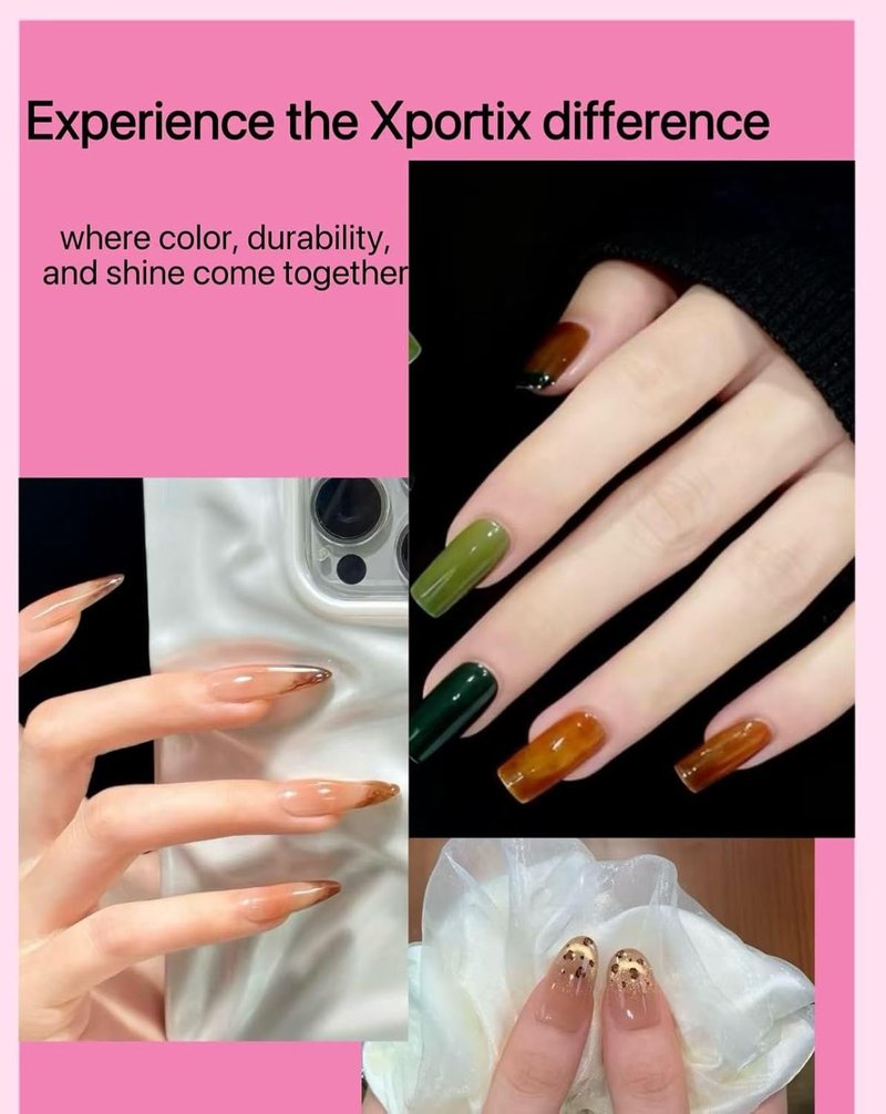 6 pcs Builder Base Gel Nail Polish Set - Nail Extension Reinforcement, Spring Color Long Lasting Gel Polish, uv led Soak Off Nail Art Designs Manicure Kit 010