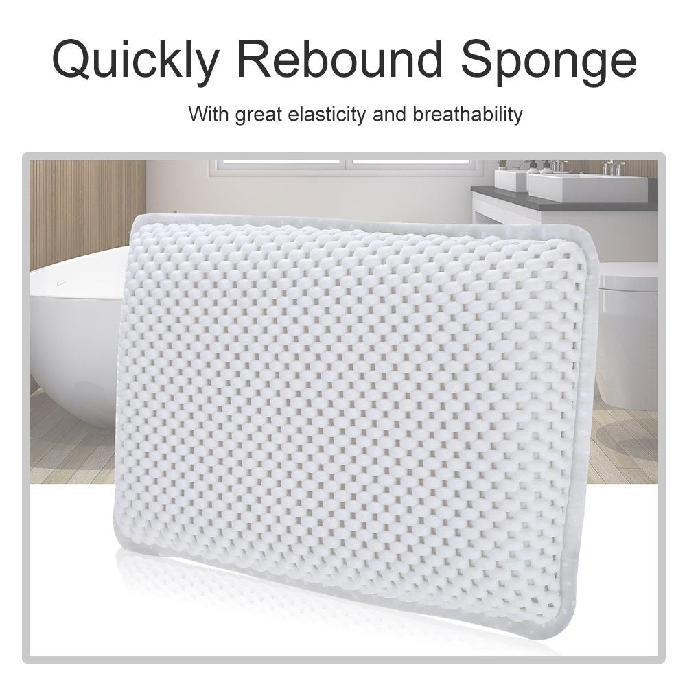 Bath Pillow Bathtub Headrest Soft Neck Support Back Foam Bath Cushion for Tailbone Pillow Pillows tub Head and Neck Bathtub Suction Waterproof Lower Back headrest spa Cup