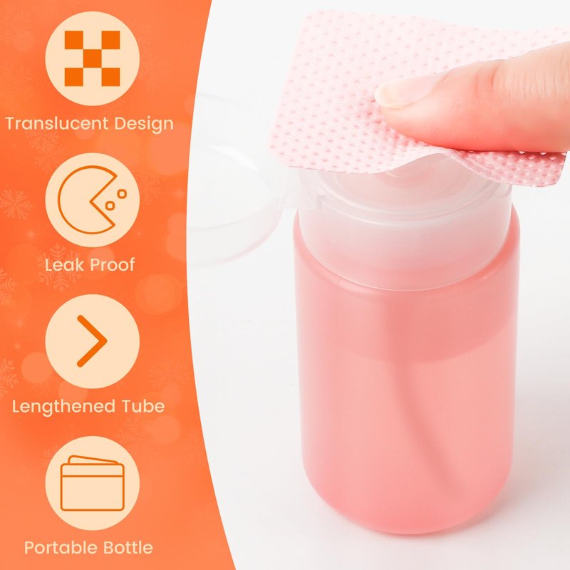 Corconess 1080PCS Lint Free Nail Wipes with 2 Acetone Pump Dispensers, Nail Polish Remover Wipes Lash Glue Cleaning Wipe With 120ML Empty Pump Dispensers for Acetone,Alcohol,Nail Polish Remover,ect