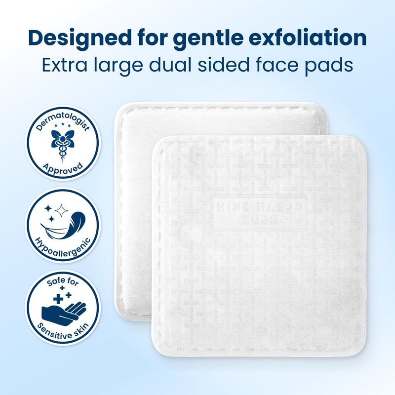 Clean Skin Club Clean² Pads 2.0 [NEW & Improved Edges] Guaranteed Not to Shed & Tear Face Pads, Unique Triple Layers, Textured & Ultra Soft Side, Organic Disposable Cotton, Pair with Makeup Remover