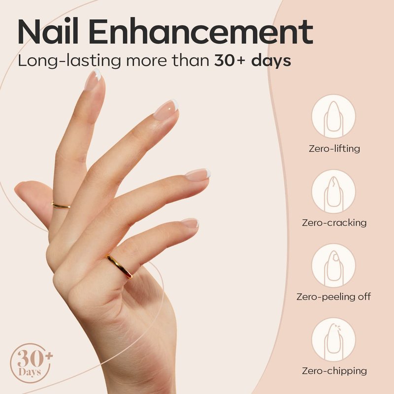 Modelones 8-in-One Builder Nail Gel - Neutral Nude Thickening Strengthener | LED Cured DIY Salon Gel