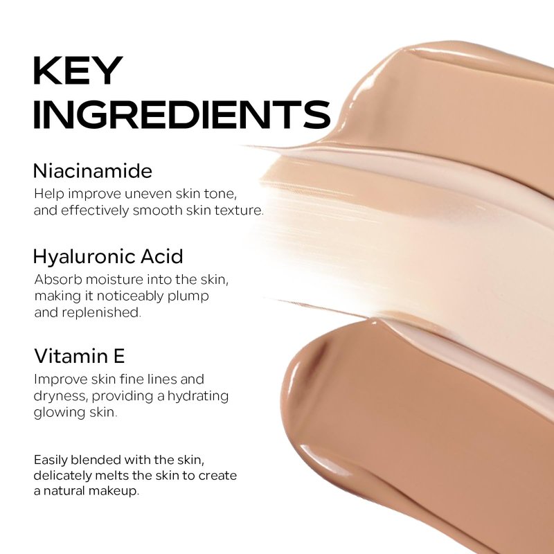 KYDA Color Changing Foundation, Skin Tone Matching Liquid Foundation, Moisturizing Dewy Finish Base Makeup, Medium to Full Coverage, Hydrating Blendable Creamy Formula for All Skin Tones, #200