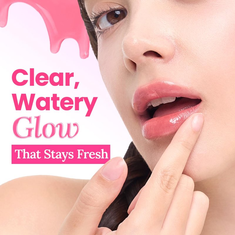 Peripera Mood Glowy Tint - Lightweight, Long-Lasting Korean Lip Tint with Watery Glow Finish | 01 Tiny Strawberry