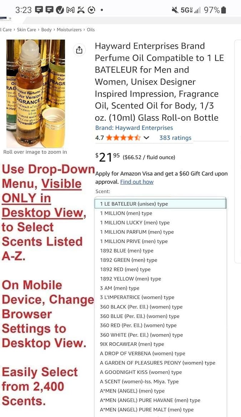 HYWD Enterprises Perfume Oil Compatible to EILISH EAU DE PARFUM for Women, Fragrance Rendition, Eau de Parfum, Scented Oil, 1/3 oz. (10ml) Glass Roll on