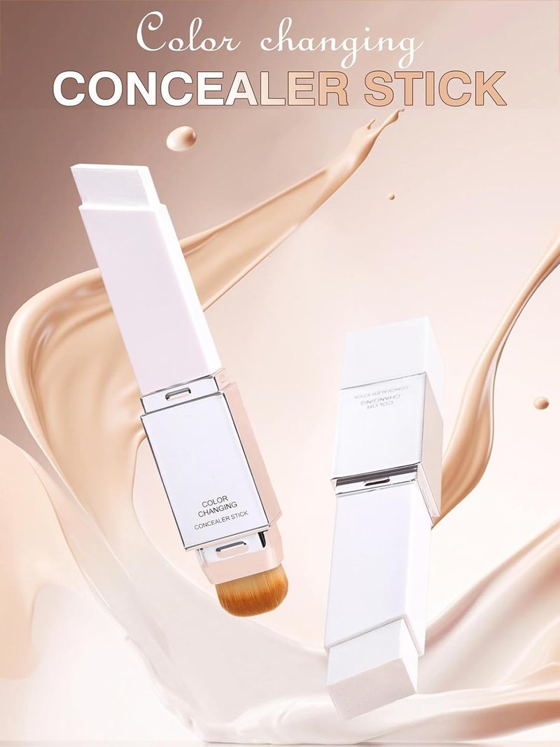 Color Changing Foundation Stick - 2 in 1 Korean Makeup with Brush | Moisturizing Full Coverage (Fair)