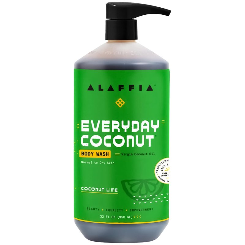 Alaffia Body Wash, EveryDay Coconut – Coconut Lime Moisturizing Shower Gel, Skin Cleanser with Shea Butter for Normal to Dry Skin, 32 Oz