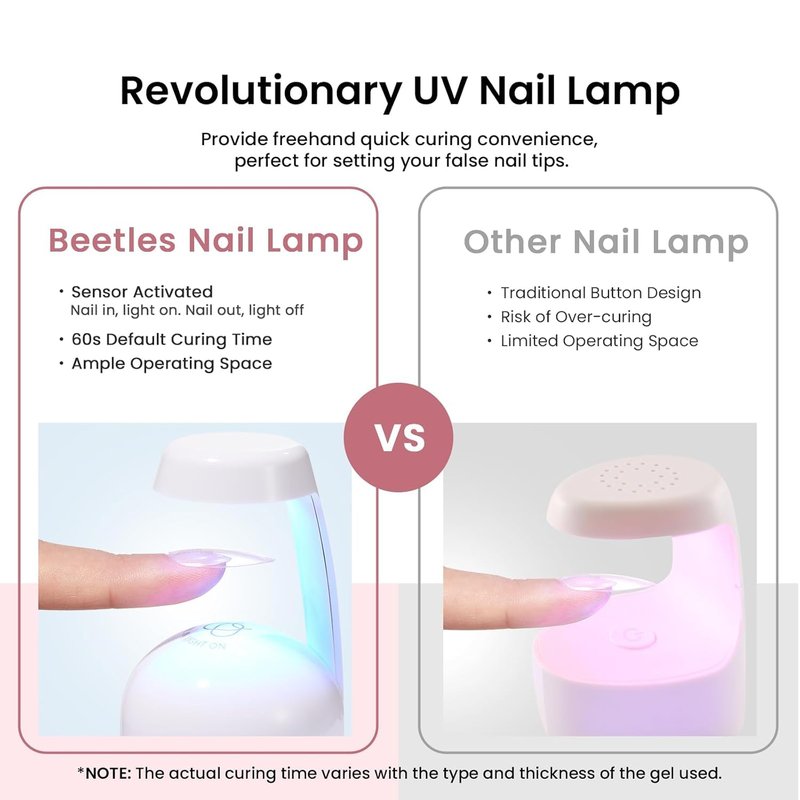 Beetles Gel Nail Kit - Medium Almond Tips with Dehydrator & Primer | 576 Pcs Easy DIY Nail Extension Set