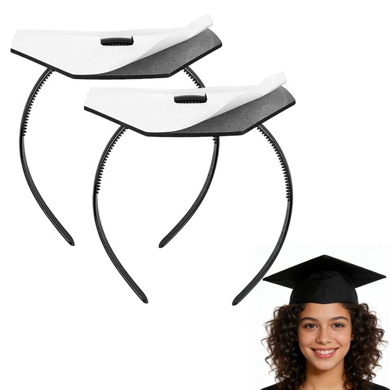 Graduation Cap Headband - 2 Pack Anti-Fall Hairband for Students | Keeps Hairstyle Fixed