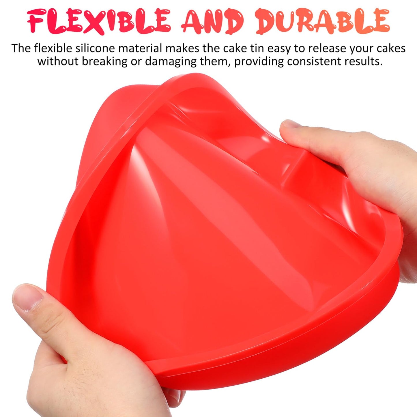 TOVINANNA Heart-Shaped Cake Pan Set 8-Inch Silicone Molds for Baking Non-Stick Silicone Cake Tins for Romantic Occasions Oven and Microwave Safe - 2 Pack