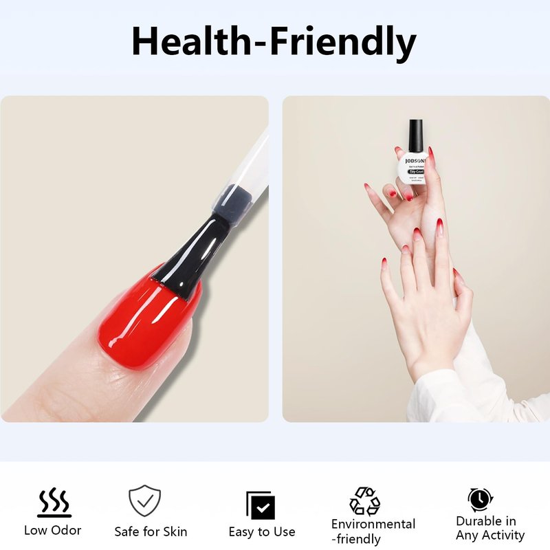 JODSONE 2Pcs 10ml No Wipe Gel Top Coat Clear Glossy Shine Finish Long Lasting No Soak Off Requires U V Lamp Curing Perfect for Salon and DIY Nail Art Design