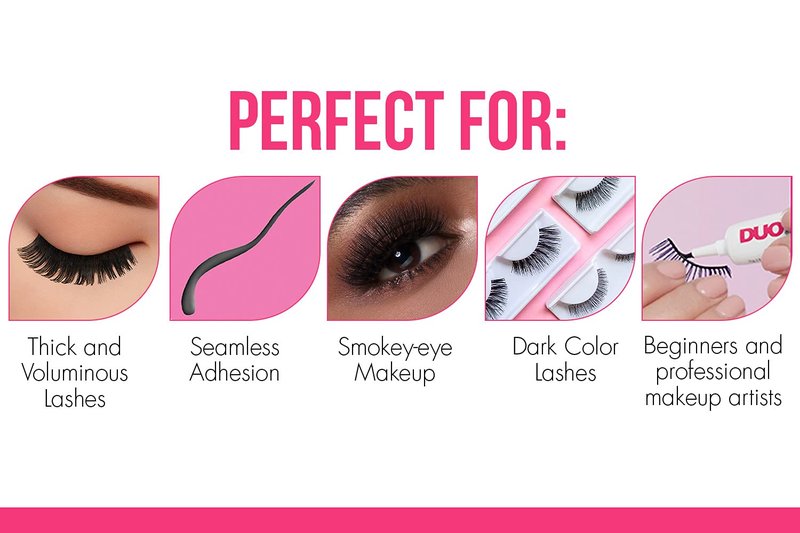 DUO Eyelash Glue - Waterproof Dark Tone Adhesive for Strip Lashes | Long-Lasting, 0.25 oz, 2 Pack