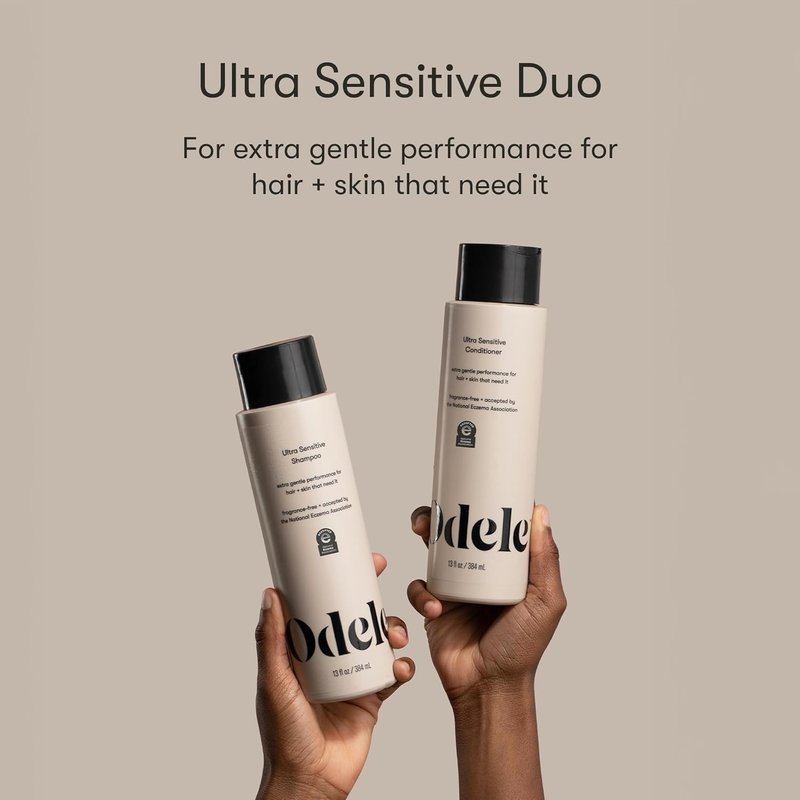Odele Sulfate-Free Shampoo & Conditioner Set - Ultra-Sensitive Formula for All Hair Types | 13 Fl Oz Each (2-Pack)