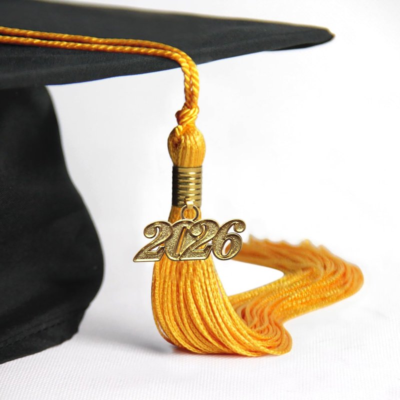 Graduation Tassel with Gold Date Drop - Single Color Design | Gold, 2026