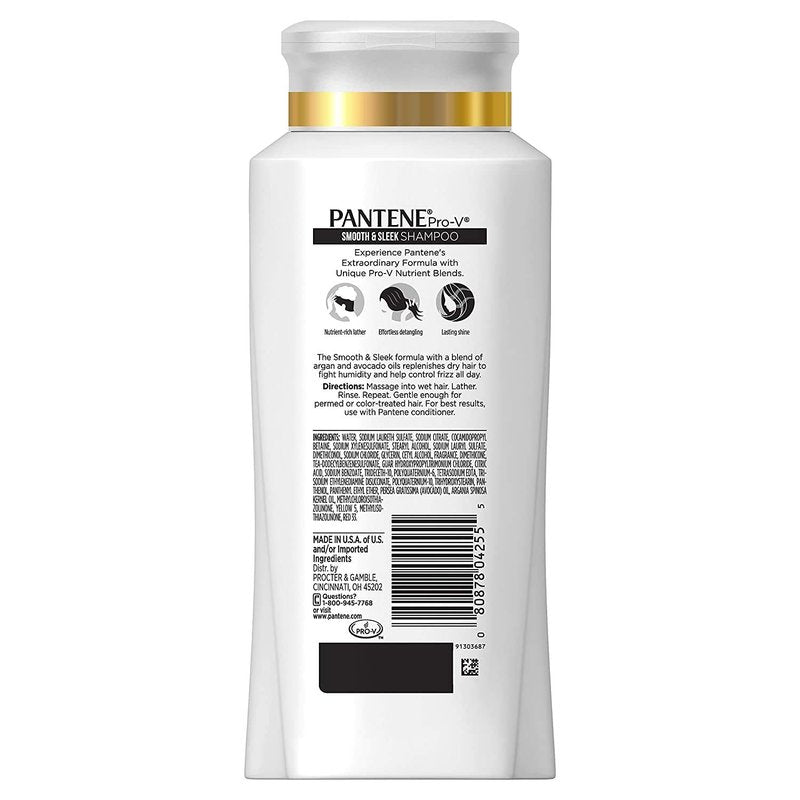 Pantene Pro-V Smooth & Sleek Shampoo, 25.4 fl oz