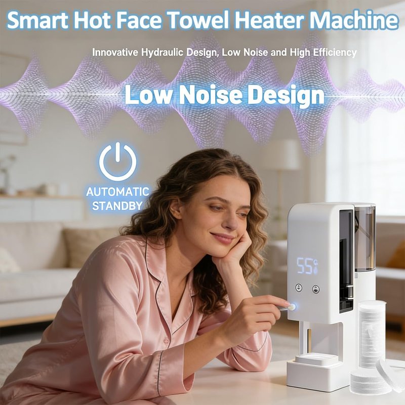 Skiennix Hot Towel Dispenser - Rapid Heating Face Towel Warmer with 500ml Tank & 131°F Temp | 1 Set + 40 Towels