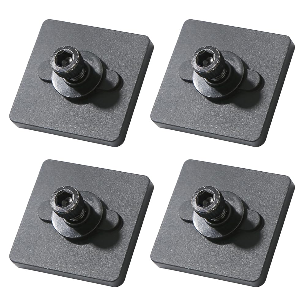 Syneticusa MOLLE Panel Mounting Bracket Base, 4-Pack, Matte Black, Powder Coated Steel, for Fire Extinguisher, Gun Rack, Gas Can Holder (M6 Molle Nuts)