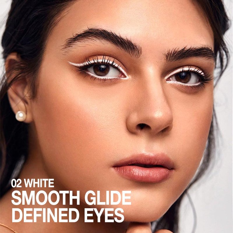 Evpct White Eyeliner Pencil - Waterproof Smudge-Proof Under Eye Liner for Bright Eyes | Makeup Essential