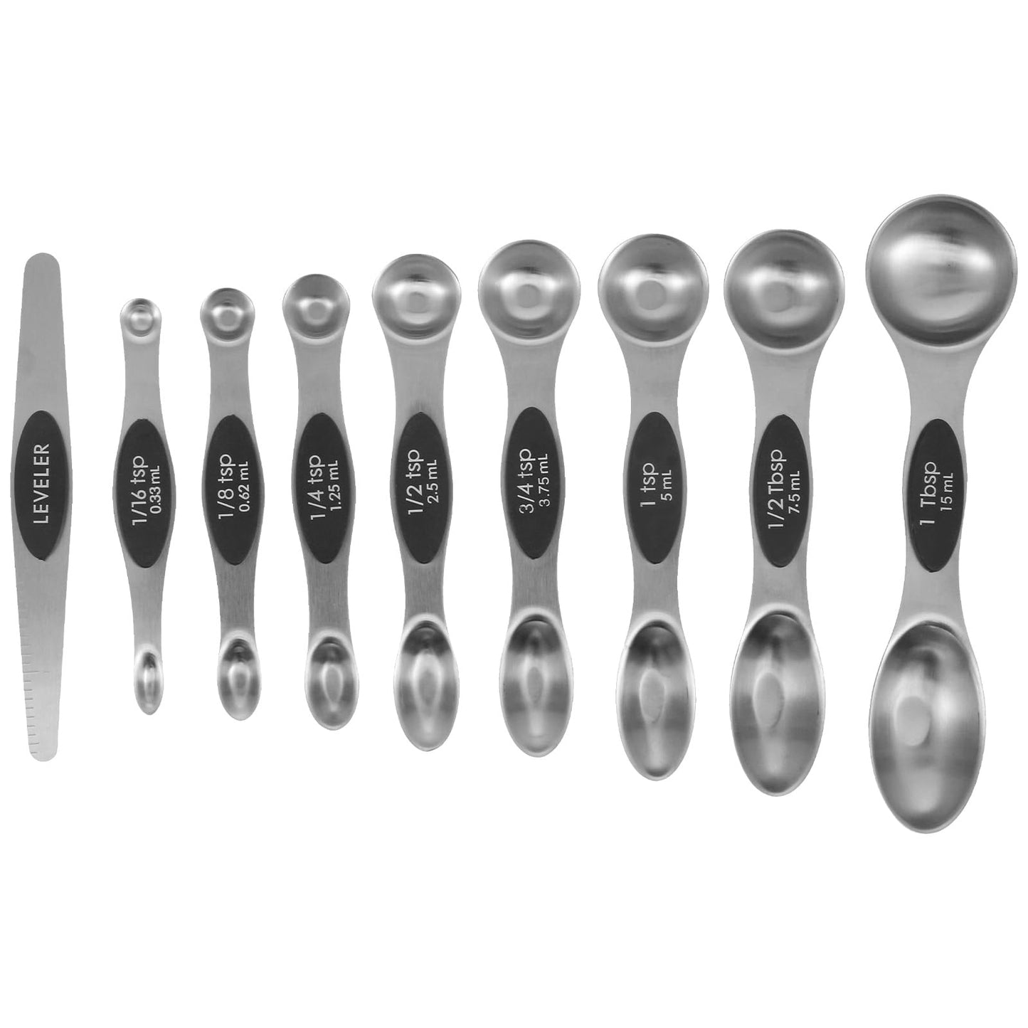 Magnetic Measuring Spoons Versatile Safe Stainless Steel Double Sided Teaspoon Easy to Clean Measuring Spoons Nesting Teaspoons Solid Nesting Tablespoon Teaspoon for Liquid Ingredients