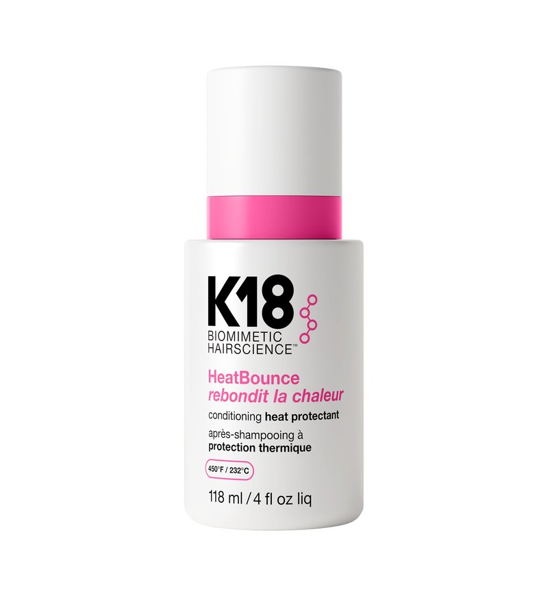K18 HeatBounce Conditioning Heat Protectant Spray, Lightweight Leave-In Conditioner + 450℉ (232°C) Heat Protection, Soften, Smooth + Detangle All Hair Types, 4 Fl Oz Liq