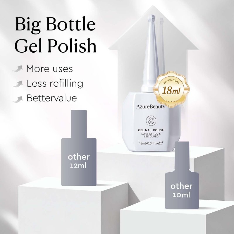 AZUREBEAUTY 18ML White Gel Nail Polish – Pure White Soak Off UV/LED Gel Polish for French Tips, High Gloss Solid White Nail Art Gel for DIY Manicure Salon Use