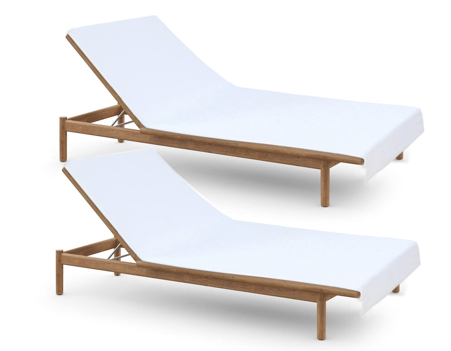 COTTON CRAFT Pool Lounge Chair Cover - 2 Pack 100% Cotton Soft Ringspun Terry Towel - Chaise Patio Picnic Spa Sun Lounger Beach Lounge Chair Cover - Oversized 32 in W x 82 in L x 7 in Pocket – White