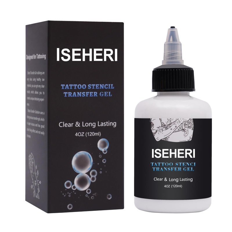 ISEHERI Tattoo Transfer Gel, 4oz Stencil Cream - Fast & Clear Long Lasting Solution for Tattoo Artists - Supplies