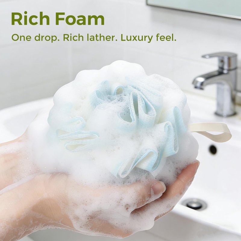 GTFL.RTPOP Premium 2-Pack Gradient Loofah Sponges for Women＆Men and All Skin Types＆Luxury Spa & Bath Exfoliator, Premium Exfoliating Shower and Bath Sponge Set - Purple＆Blue