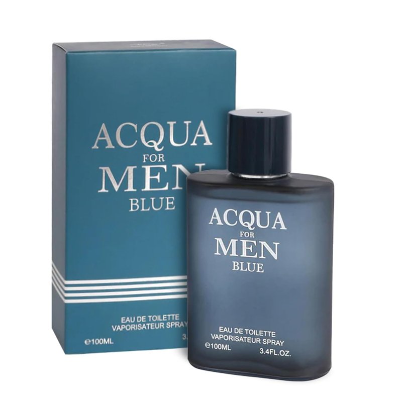 Acqua For Blue Cologne for Men - Long-Lasting Eau De Toilette Spray | 3.4 Fl Oz, Notes of Mandarin & Cedarwood