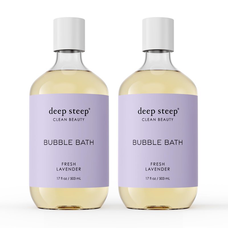 Deep Steep Bubble Bath, Fresh Lavender 17 oz (Pack of 2) – Hypoallergenic, Clinically Tested Soothing Soak with Shea Butter & Argan Oil – Sulfate-Free