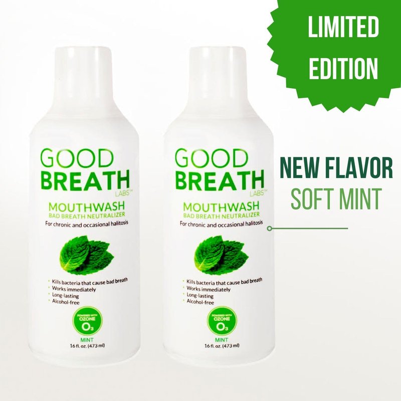 Goodbreath Mouthwash - Mint Oral Rinse for Chronic Halitosis - Ozone Technology Treatment | Alcohol-Free | 2 Pack